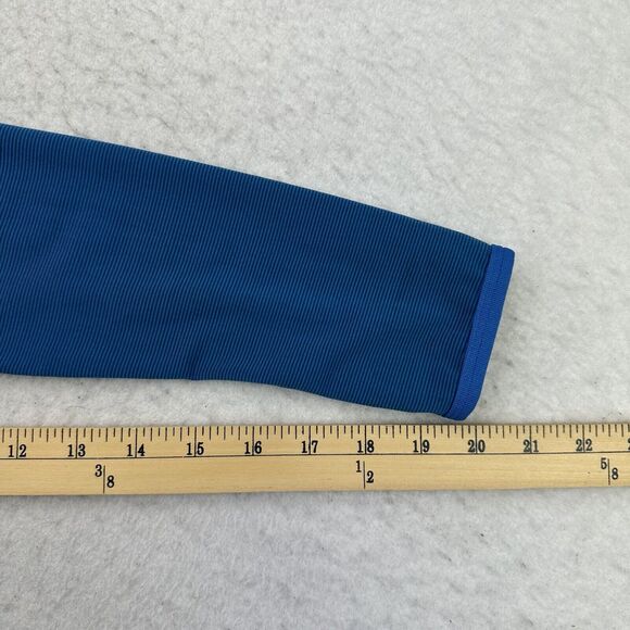 Peak Coldpruf Shirt Womens Medium M Blue Striped Long Sleeve Base Layer - Picture 9 of 12